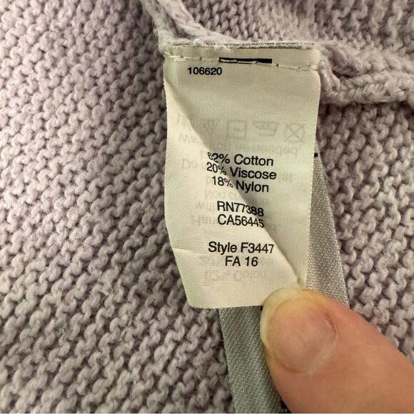 Madewell Riverside Texture Sweater Size XS Purple Cotton Knit Pastel Relaxed Fit - Picture 5 of 12